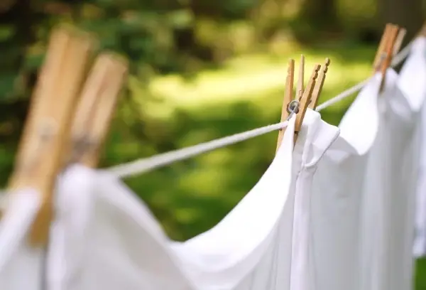 clothes on a washing line drying outside