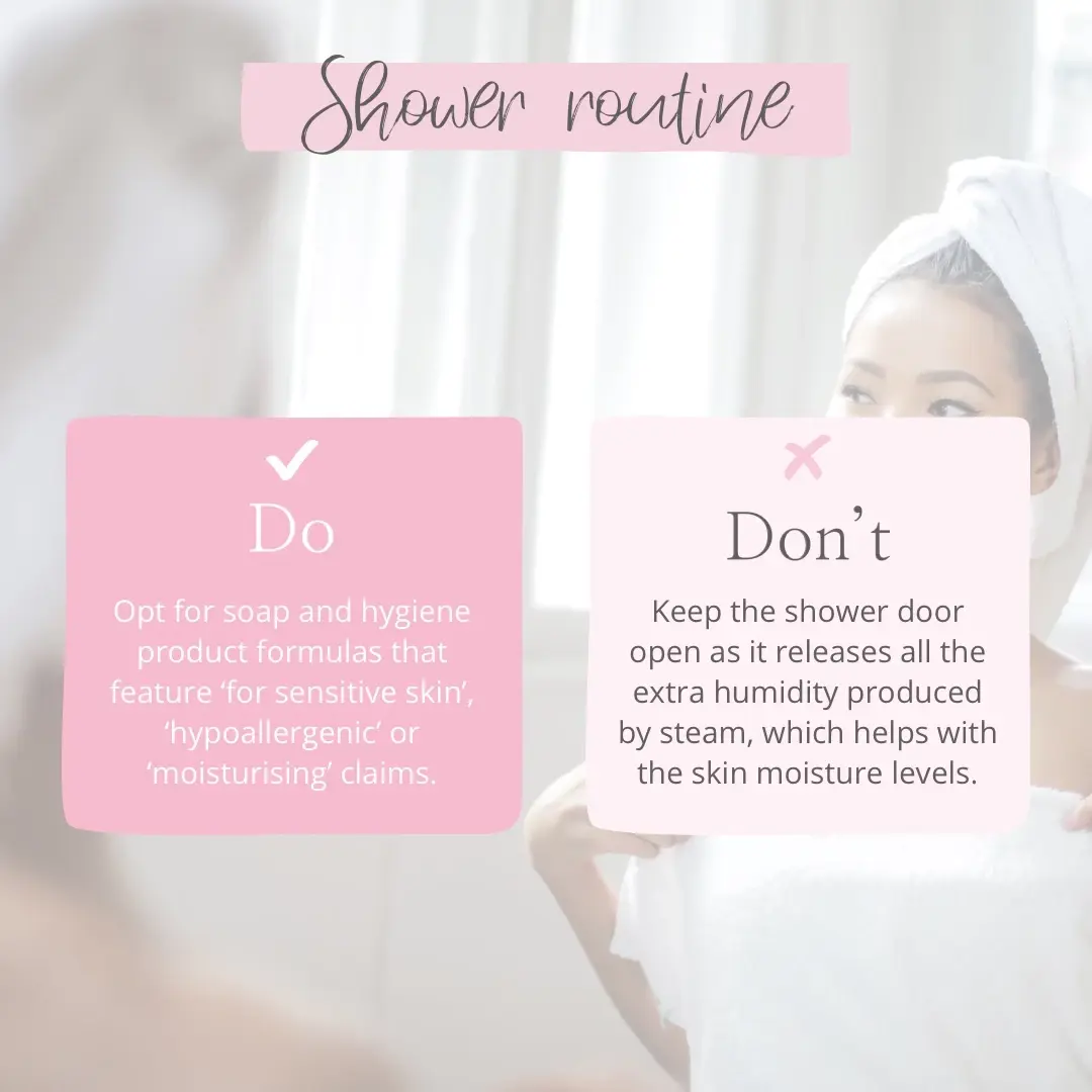 shower routine for dry and irritated skin