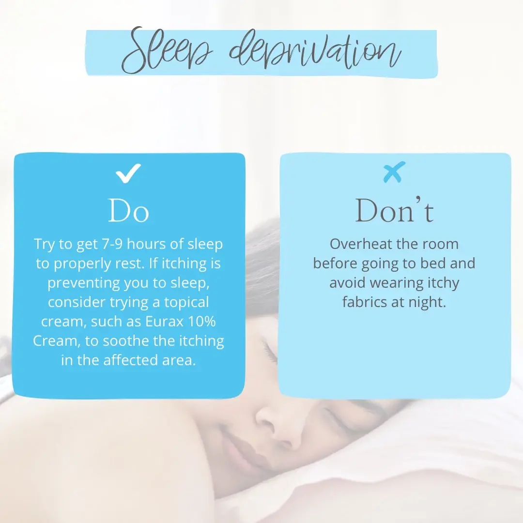 tips for those who experience sleep deprivation from itching or nighttime pruritus